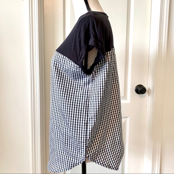 AGB Gingham Mixed Media Blouse—SZ. Small - Picture 2 of 11